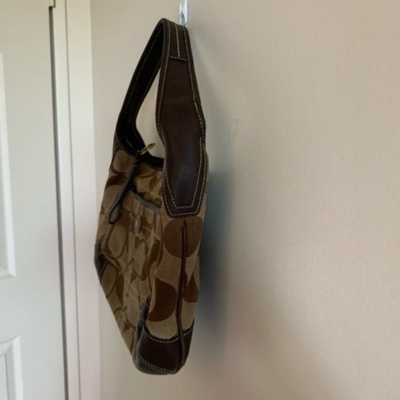 Tan/Brown Coach Signature Y2K Short Strap Hobo Bag - Picture 9 of 10